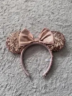 ディズニーカチューシャ　スパンコール　ピンク