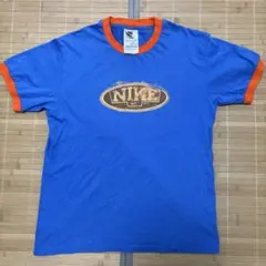 NIKE リンガーTシャツ ブルー×オレンジ L