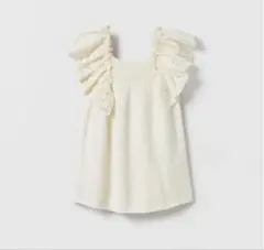 ZARA エンブロイダリー フリル ニットワンピース