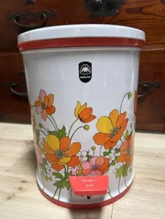 昭和レトロ ペダルペール ゴミ箱 花柄 ヴィンテージ - メルカリ