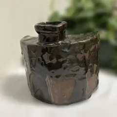 石神照美 作家 六角形 花瓶 フラワーベース 陶器 黒 - メルカリ