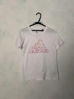 adidas レディースTシャツ　白×ロゴ