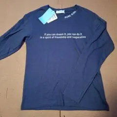 150cm 長袖カットソー ネイビー ロンT 女の子 紺 青 小学生 小学校