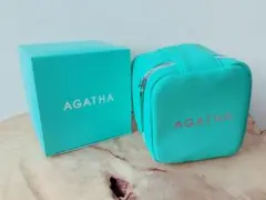 【AGATHA】アガタ　レザー調　アクセサリーケース　ポーチ　小物入れ　水色のサムネイル