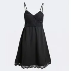 新品　adidas レースドレス　カップ付きキャミワンピース ベビードール黒　S