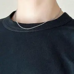 新品 ボール チェーン ネックレス２mm シルバー サージカルステンレス