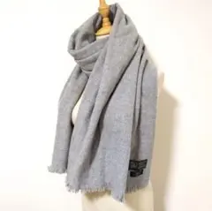 美品★Johnstons ジョンストンズ★カシミヤ混 ストール 大判 グレー
