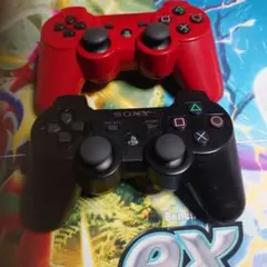 ジャンク。PS3 ワイヤレスコントローラー 赤黒セット