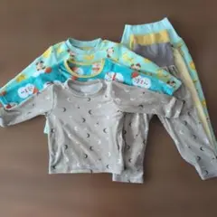 西松屋 今期 フリースベビーパジャマセット 90cm 動物柄