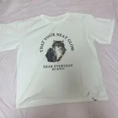 GRL 猫プリントTシャツ