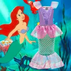アリエル風ドレス 120 バッジ ワンピース コスチューム コスプレ マーメイド