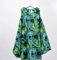 レーヨン”プリントチュニック　アジアン　エスニック　ノースリーブワンピース