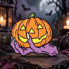 ジャックオランタン ピンバッジ ハロウィン かぼちゃ 魔女の手 パンプキン