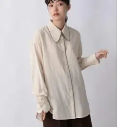 LOWRYSFARM☆レーヨン 襟付き長袖シャツ ローリーズファーム