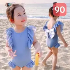 新品 ワンピース 水着 帽子付き ベビーキッズ 女の子 90 l
