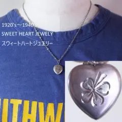 40s　スウィートハートジュエリー　WW2　ゴールド　ターコイズブルー　ぷくぷく USA製1940年代WW2ヴィンテージUSAAF Sweetheartマザーオブパール