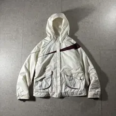 90s00s Columbia中綿フリースマウンテンパーカー白ボルドーテック短丈