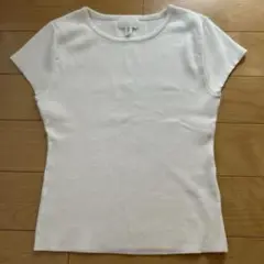 H&M ファインニットTシャツ　クリーム　S