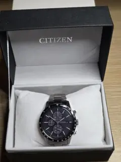 メンズ時計 CITIZEN エコドライブクロ ノグラフ 黒文字盤 ソーラー