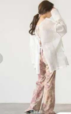 メッシュback 紐2way カーディガン