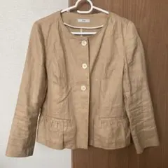 IÉNA ベージュ ノーカラージャケットのサムネイル