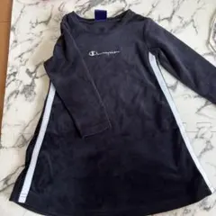 Champion ベルベット調 長袖ワンピース ブラックのサムネイル