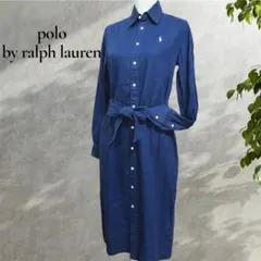 【新品】polo ralph laurenリネンデニムシャツワンピースQRコード