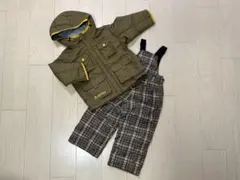 ミッキー刺繍入りジャケットとオーバーオールセット