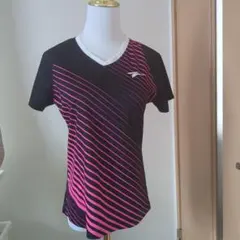 バドミントンウェア シャツ ブラック ピンクのサムネイル