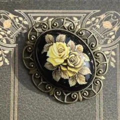 Czech製 ヴィンテ―ジブローチ flower サファイアブルーチェコガラス 