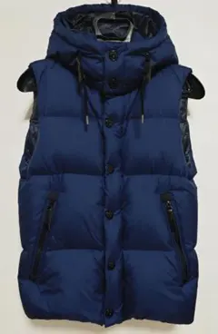 ネイビー ダウンベスト 取り外しフード付き