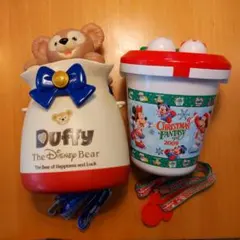 東京ディズニーリゾート　ポップコーンケース2種　ダッフィー、2009クリスマス
