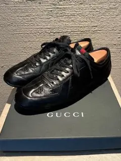 GUCCI ブラックレザー ドライビングシューズ