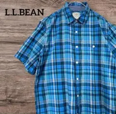 L.L.BEAN マドラスチェック メンズ 半袖シャツ ボタンダウン Ｍのサムネイル