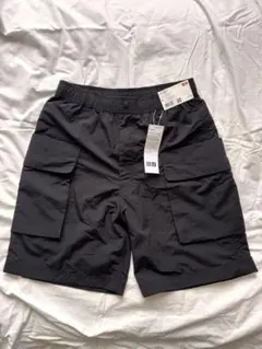 【新品タグ付き】UNIQLO:U パラシュートカーゴショーツ　ブラック　Sサイズ