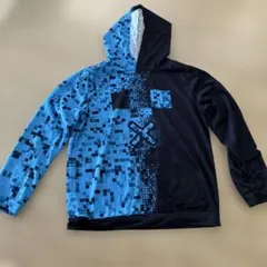 マイクラ　風　パーカー　　160㎝　青　ブロック　新品　未使用　3333円