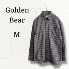 Golden Bear メンズ 長袖シャツ M ストライプ グレーのサムネイル