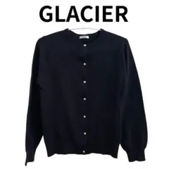 ネイビー カーディガン 秋冬 シンプル オフィスカジュアル パールボタン