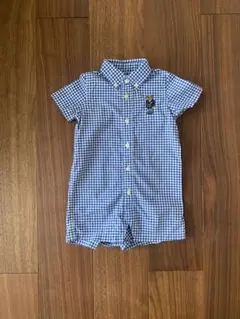 ラルフローレン ポロベア　チェック　ロンパース 6M