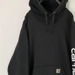 カーハート　スウェットパーカー　ワンポイントロゴ　トレーナー　XL　ブラック