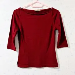 プロポーションボディドレッシング ニット 七分袖 赤 ボルドー 状態良好