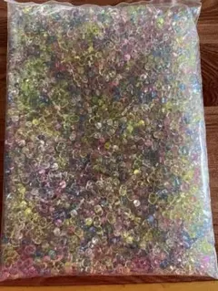 多色透明プラスチックピーナツ ビーズ 486g