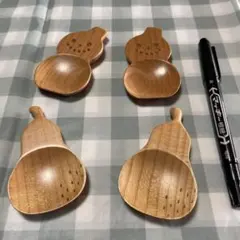 木製スパイストレー 洋ナシ & 雪だるま4個セット