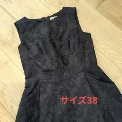 美品 M-premierBLACK ノースリーブワンピース 38 黒 入学式