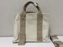 ZARA ロゴ ストラップ キャンバス ショルダー　エクリュ