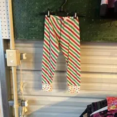 て*で様 №14 BOOFOOWOOキッズ ストライプ パンツ 赤・緑・白110