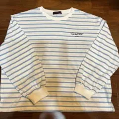 lovetoxic 長袖カットソー 白/青ストライプ