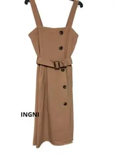 INGNI ベルト付きひざ丈ワンピース　キャメル　Mサイズ 新品