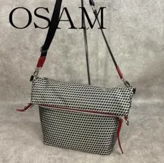 【極美品】 OSAM オサム ジャガード織 ２ウェイショルダーバッグ グレー