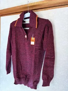 長袖 襟付き セーター 高品質 タグ付き新品 赤 103